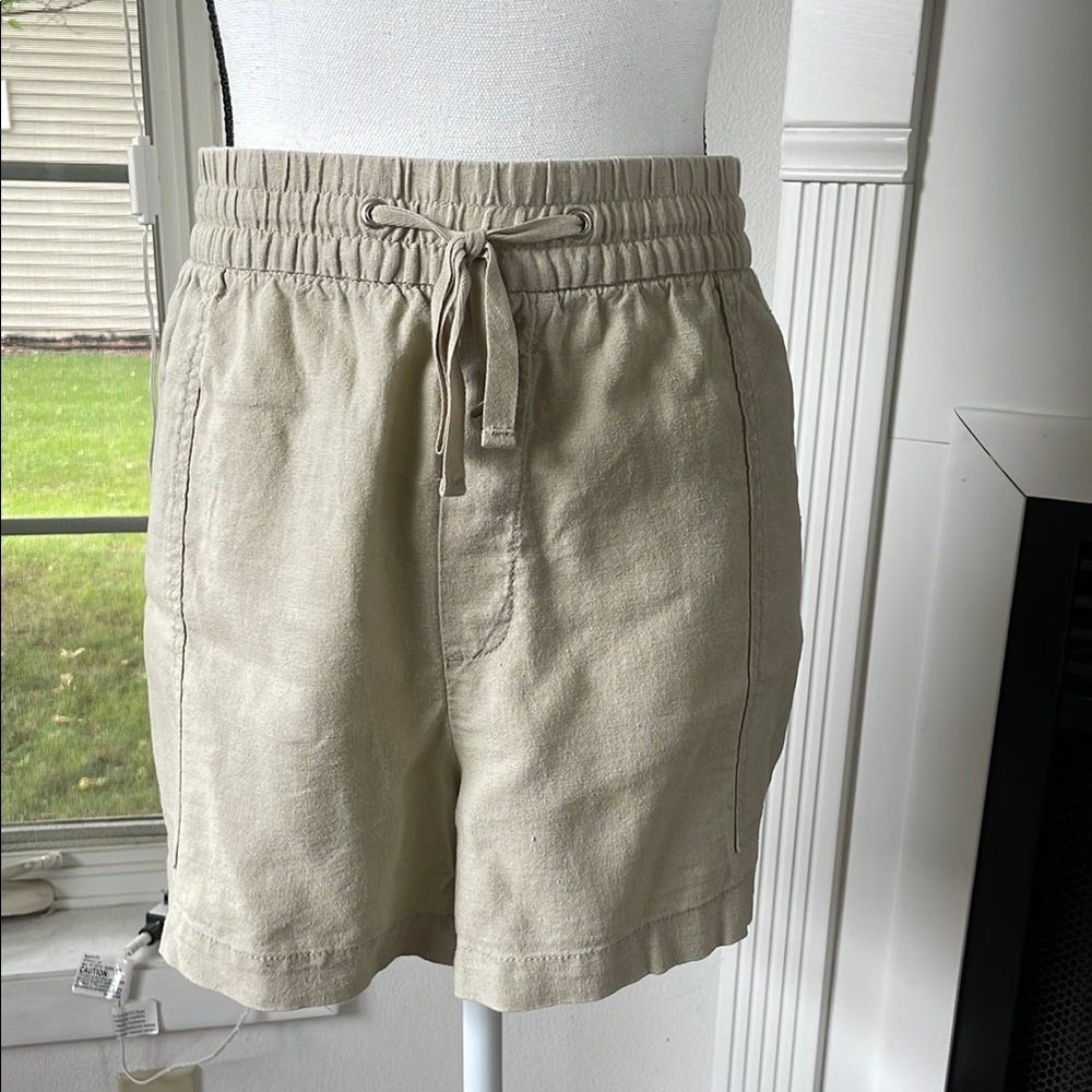 Gap Casual Drawstring Linen-Blend Shorts - Beige